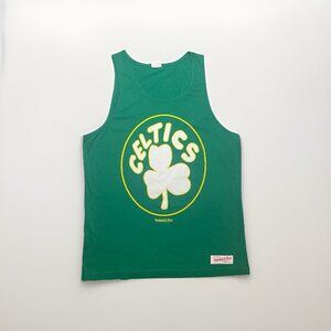 Mitchell & Ness Celtics Retro Tank Top Men’s Large Green Yellow Cotton